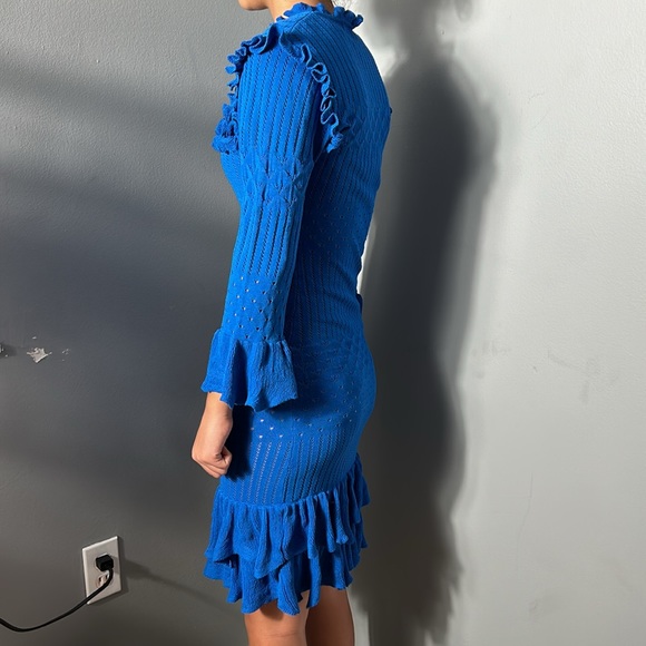 Bebe Knit Dress Ruffle Chest and Hem size Small - Picture 6 of 14